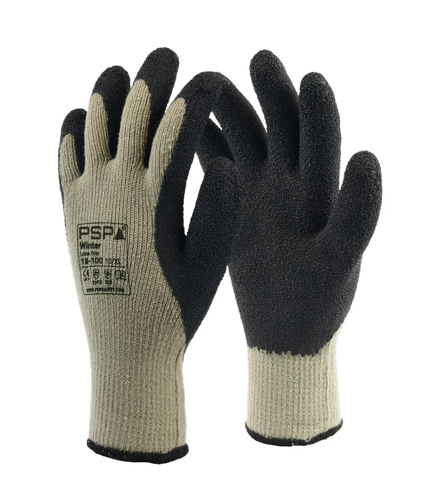PSP - Winter Latex Grip Handschoenen - Koude & Algemeen Gebruik - 18-100 - Zwart/Grijs