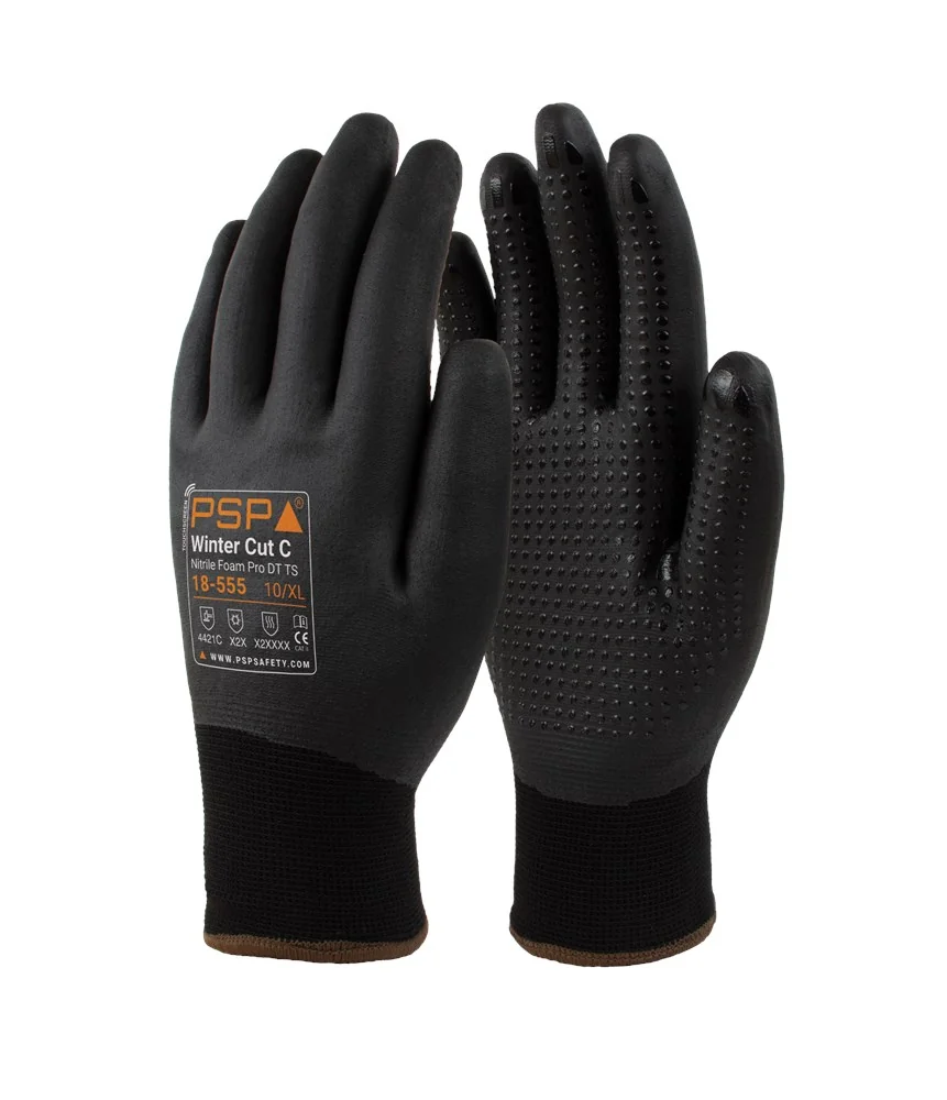 PSP - Winter Snijbestendige Handschoenen - Snijweerstand Niveau C, Touchscreen - 18-555 Winter Pro - Zwart