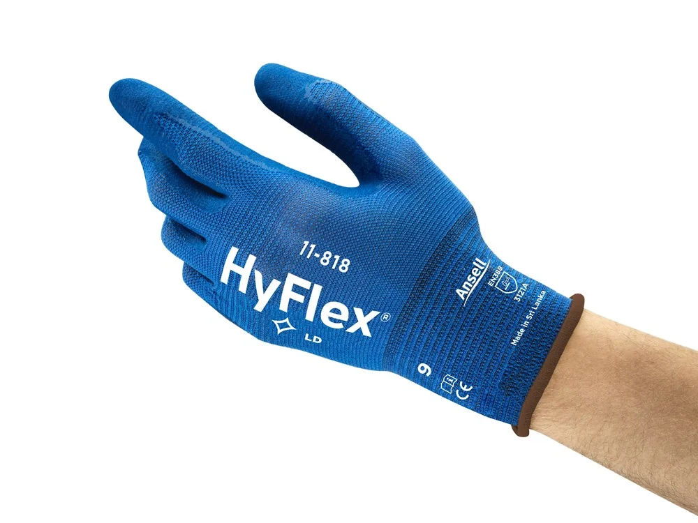 Ansell - Multifunctionele Handschoenen - Ultralichte Tactiele Grip - HyFlex 11-818 - Blauw