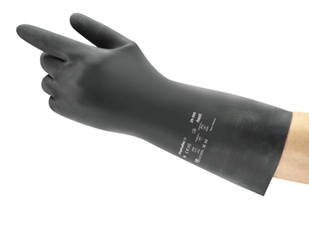 Ansell - Chemisch Bestendige Handschoenen - Chemische & Oplosmiddel Bescherming, Antistatisch - AlphaTec 29-500 - Zwart