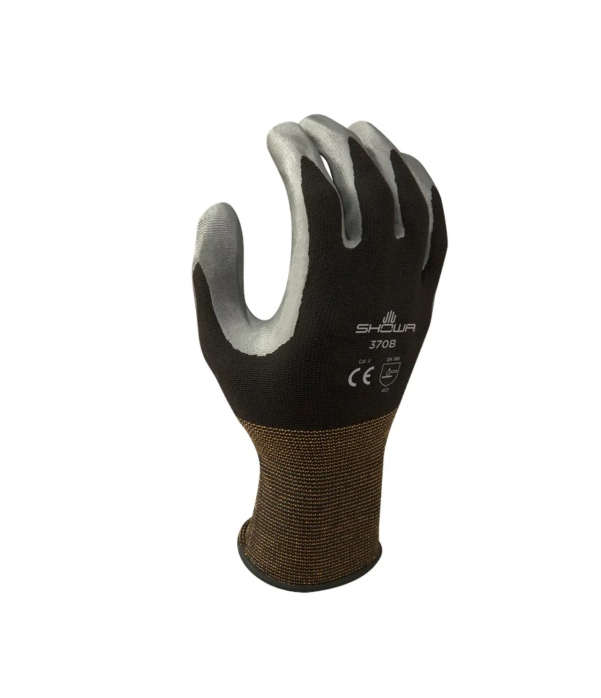 Showa - Nitril Algemene Gebruikshandschoenen - EN 388 4121X, Verbeterde Grip - 370B - Zwart