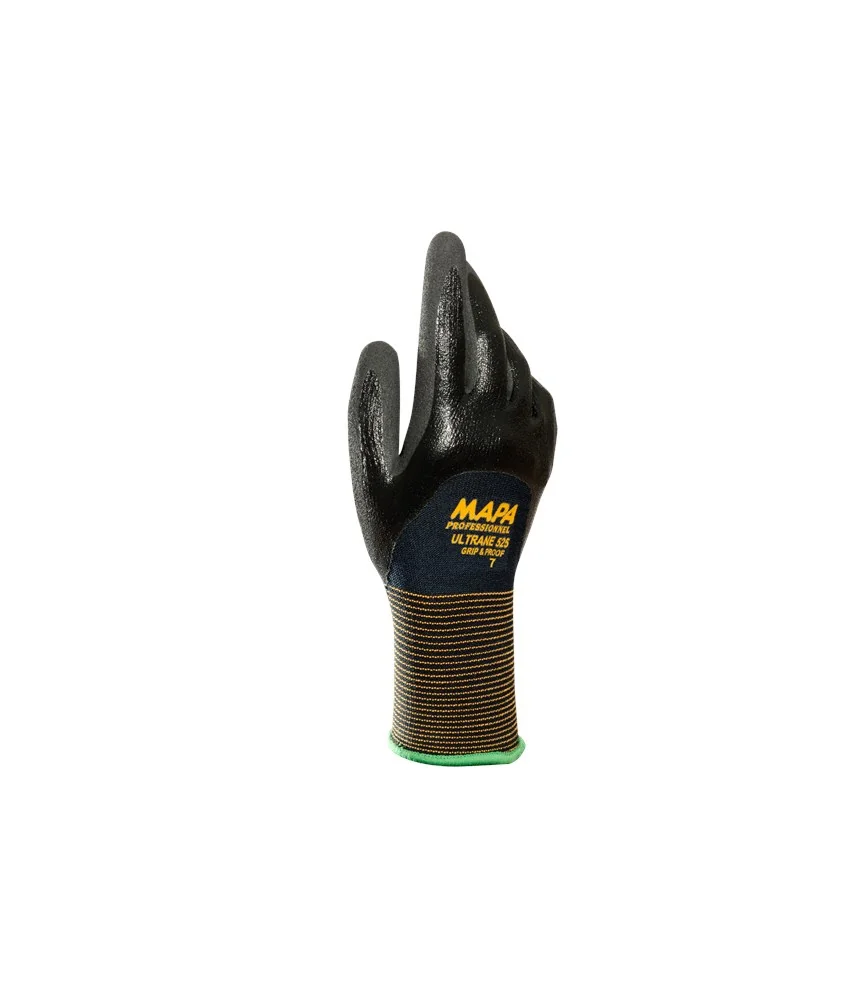 MAPA - Behandelingshandschoenen - Oliebestendige grip & Slijtvast - Ultrane 525 - Zwart