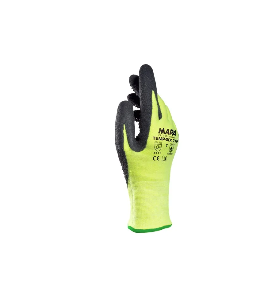 MAPA - Thermische Handschoenen - Hoge Vingergevoeligheid, Thermische Bescherming - Temp-Dex 710 - Zwart, Geel