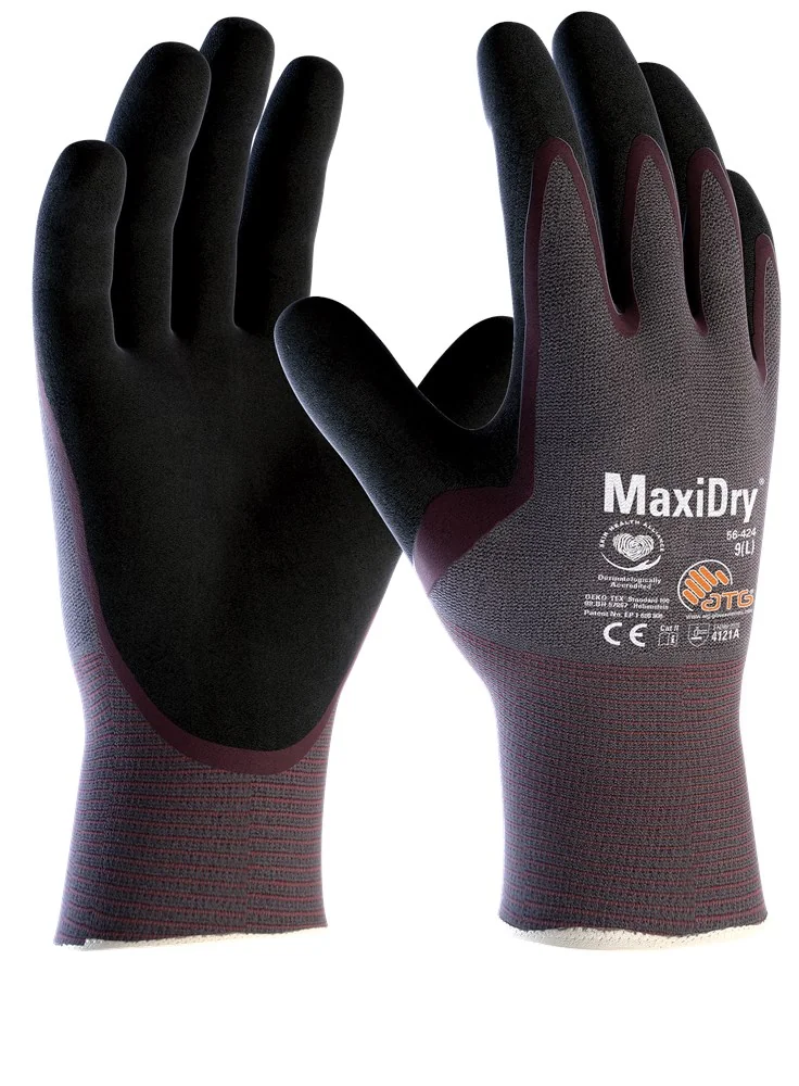 ATG - Oliebestendige Handschoenen - EN 388 4121A - MaxiDry 56-424 - Paars