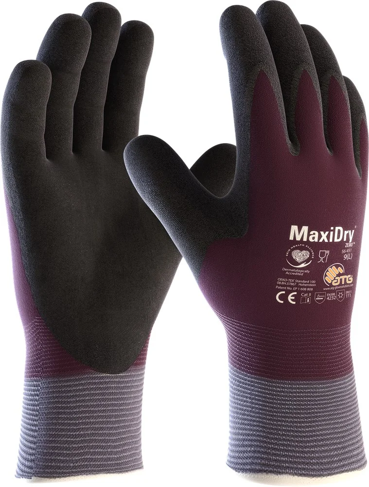 ATG - Koude Weer Handschoenen - Vloeistofdicht, Thermische Isolatie, Grip - MaxiDry Zero 56-451 - Zwart/Blauw