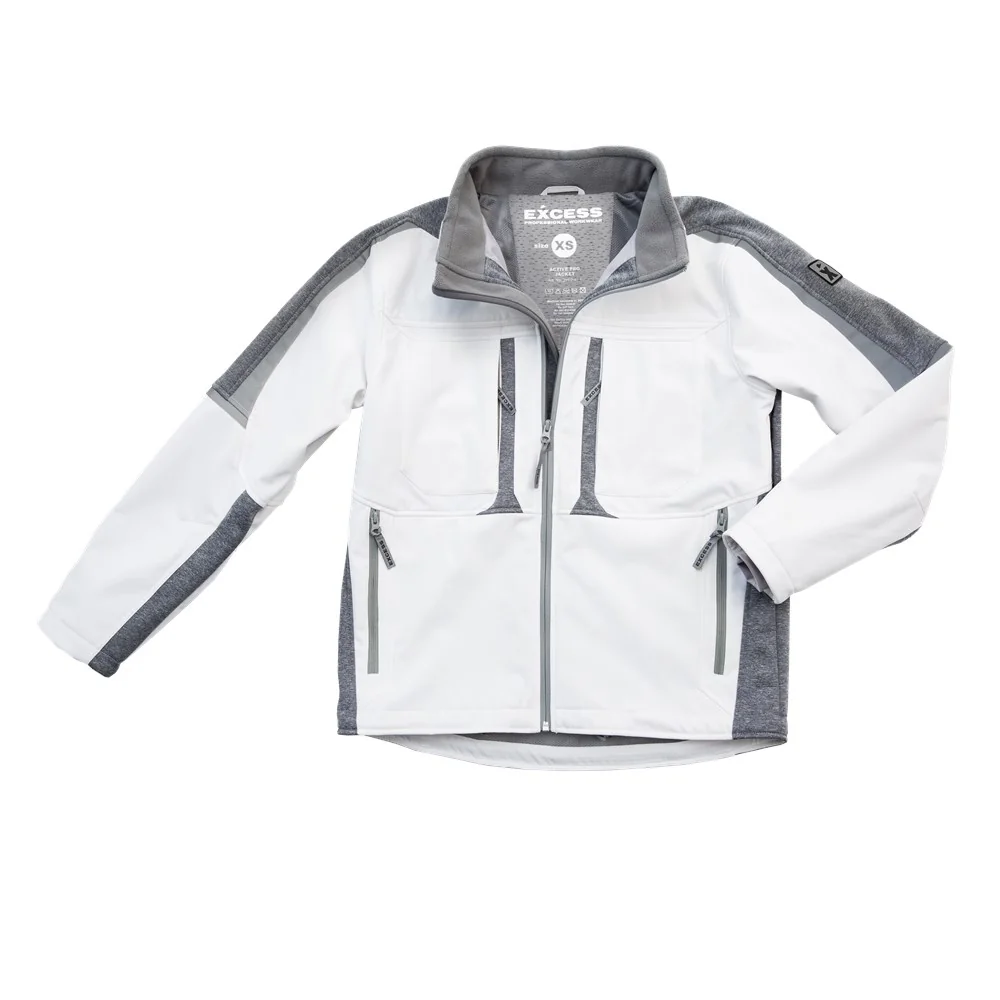 Excess - Softshell Jas - Waterafstotend, Ademend, Winddicht - Active PRO 216 - Wit/Grijs