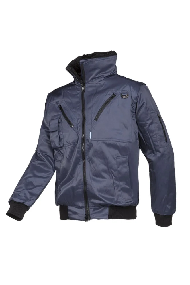 Sioen - Winter Bomberjack - Afneembare Mouwen & Bontvoering - Hawk - Marineblauw - 027AA2PBD