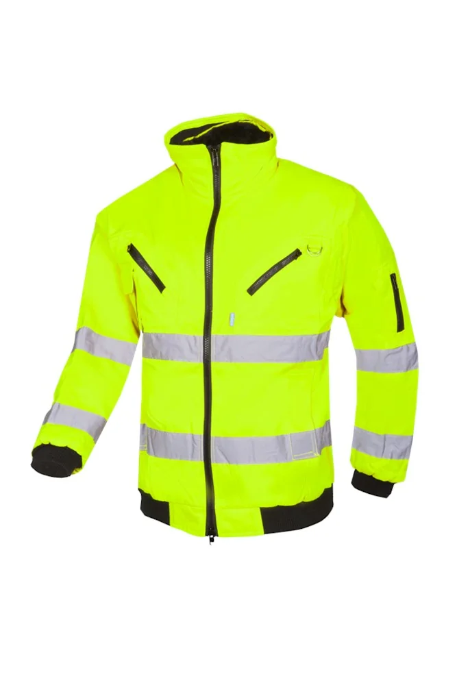 Sioen - Hi-Vis Winter Bomberjack - EN ISO 20471 Klasse 3 - Afneembare Mouwen - Sparrow 029A - Fluogeel - 029AA2PBE