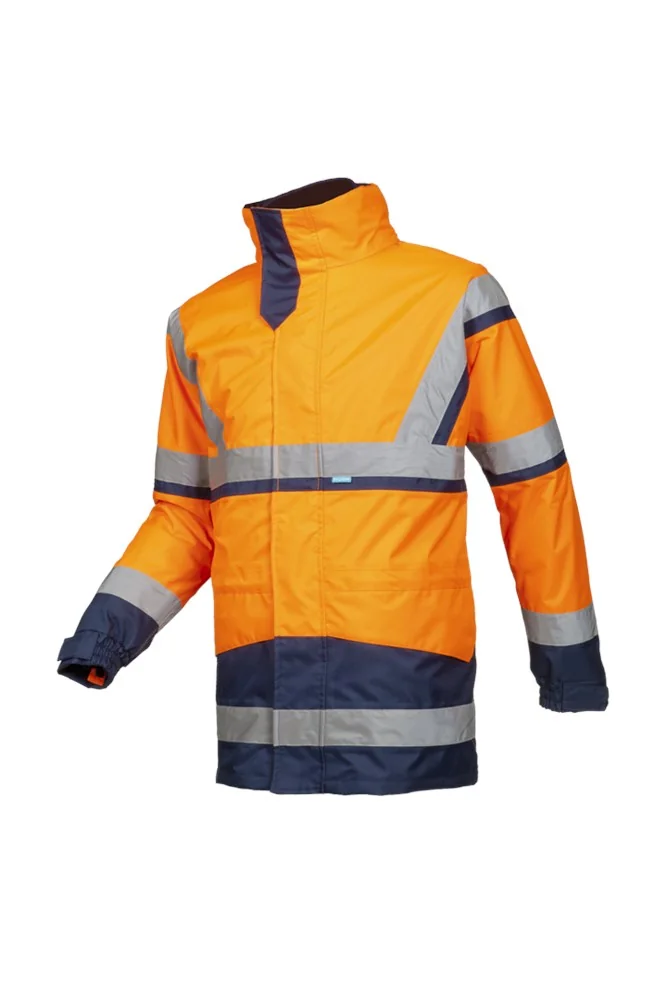 Sioen - 4-in-1 High-Visibility Waterdichte Parka - Powell - Fluo Oranje/Marine - 401AN3EU1