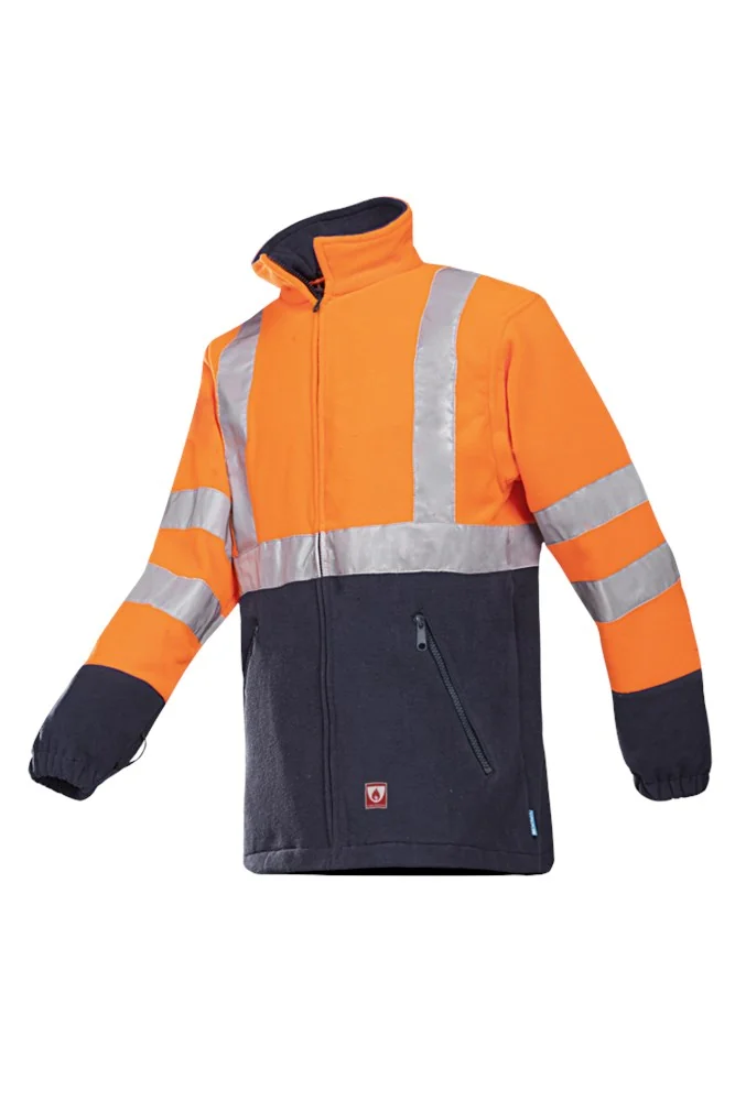 Sioen - Fleece FR - Vlamvertragend Hoge Zichtbaarheid - Rainier - Fluo Oranje/Marine - 496ZN2TF1