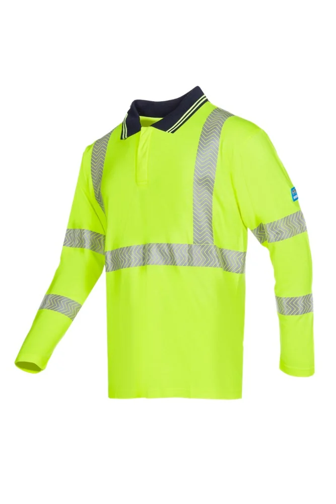 Sioen - Vlamvertragend Antistatisch High Visibility Poloshirt - Garat 539A - Fluo Geel - 539AA2MPI