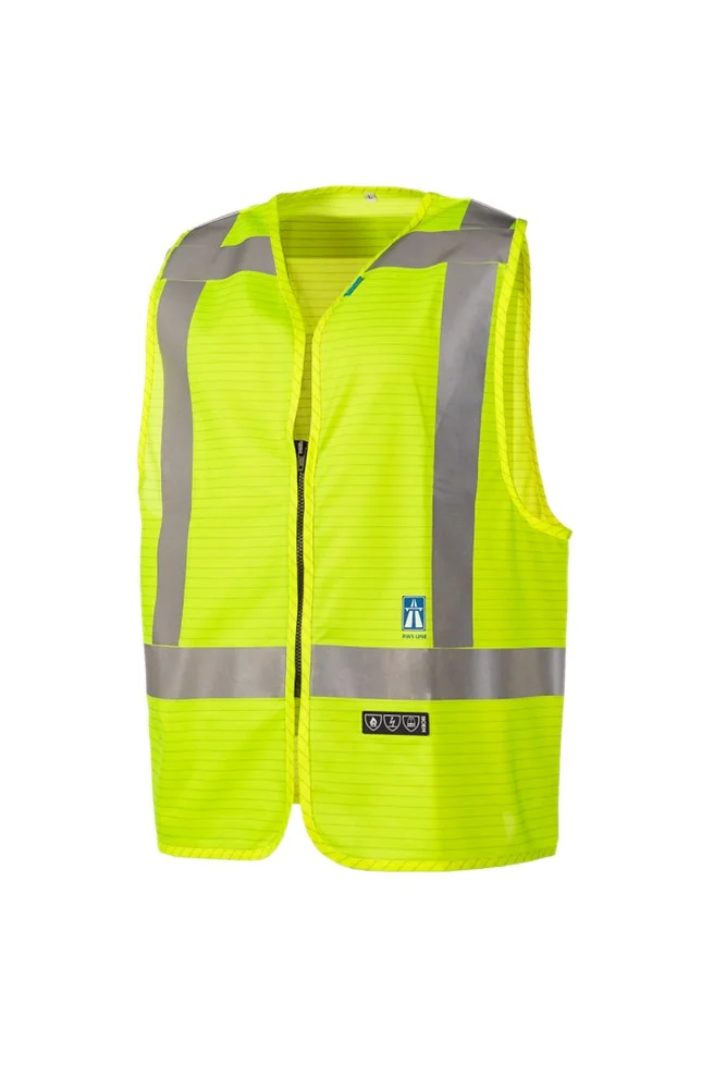 Sioen - Hi-Vis FR Antistatisch Vest - EN ISO 20471 Klasse 2, RWS - Sarvan 620A - Fluo Geel - 620AA2MF3