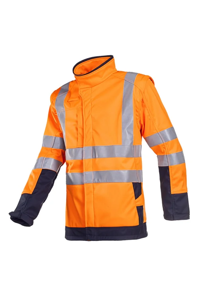 Sioen - Vlamvertragend Antistatisch Goed Zichtbaar Softshell Jas - FR AS Hi-Vis Klasse 3 - Heatherton - Fluo Oranje/Marine - 9643A2TV4
