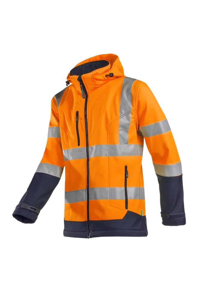 Sioen - High Visibility Softshell Jas - EN ISO 20471 Klasse 3, Water- & Winddicht - Fuller - Fluo Oranje/Marine - 9933A2TU1