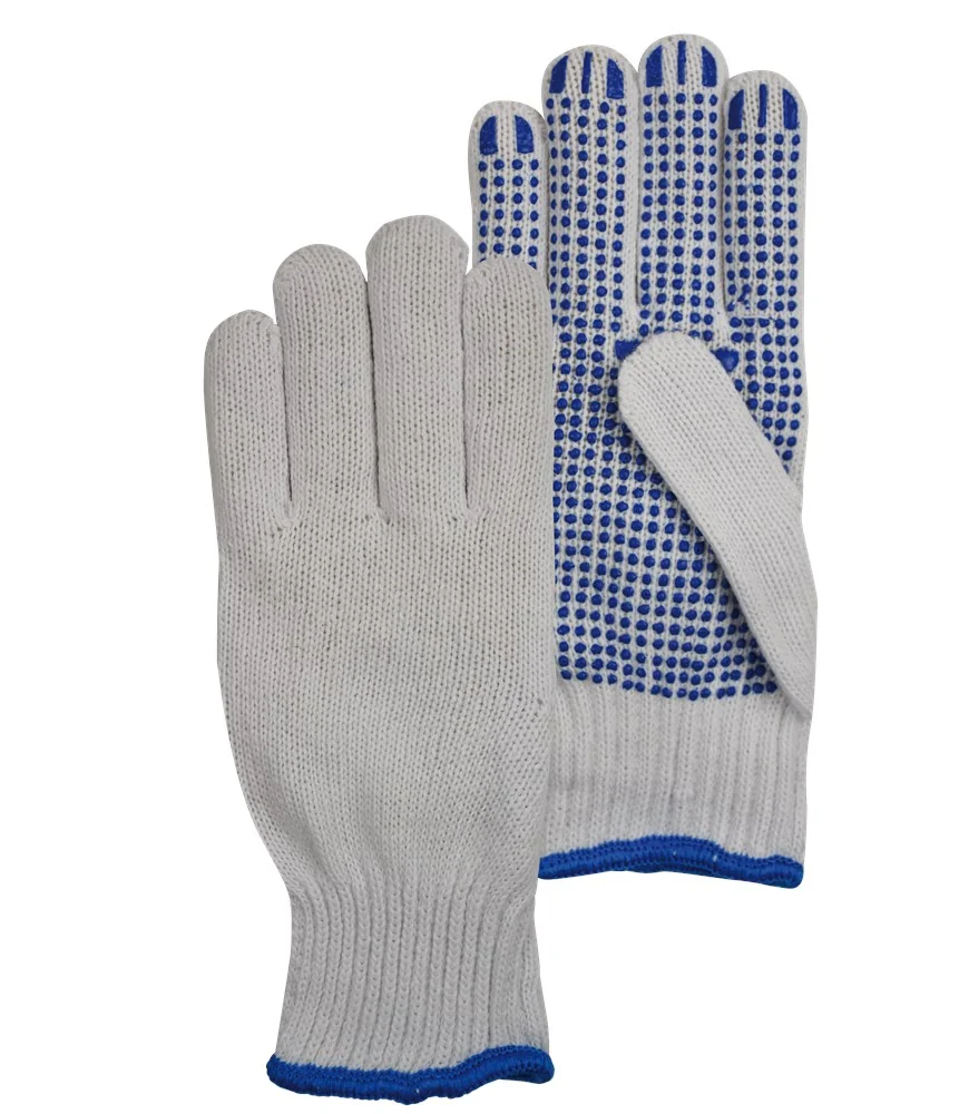 [2.02.20.300.00] PSP - Werkhandschoenen - PVC Noppen Grip, 10 Gauge - 20-300 - Wit/Blauwe Noppen