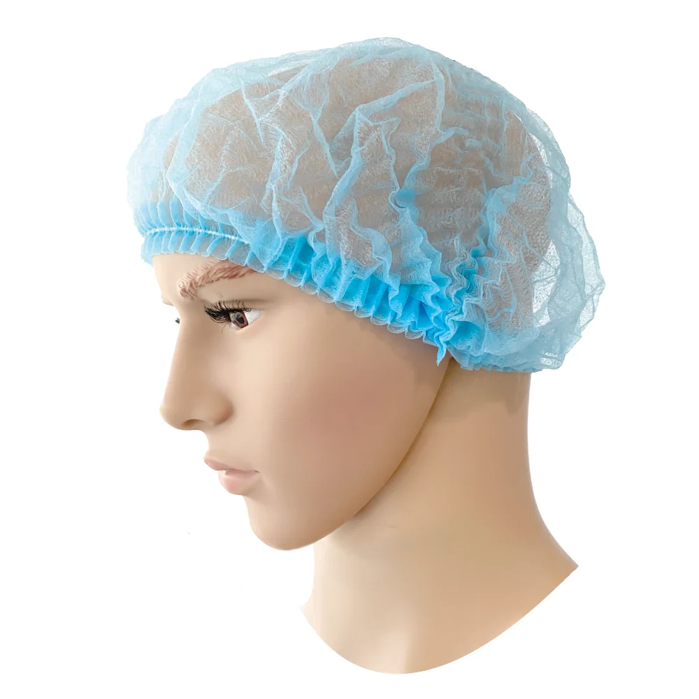 [5.09.55.105.00] PSP - Wegwerp Haarnetje - Voor Eenmalig Gebruik, Latex-Vrij, Goedgekeurd voor Voedsel - Wokkel - Blauw - 100 Stuks