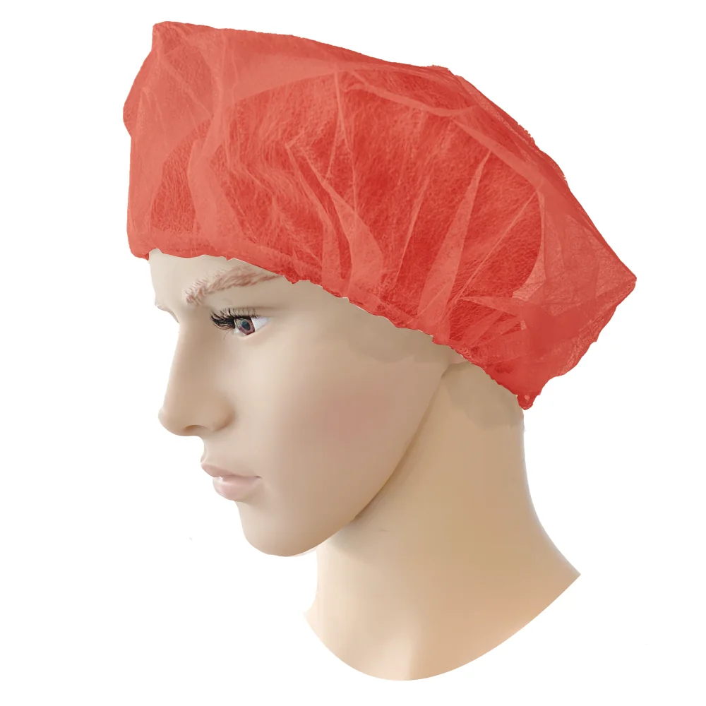 [5.09.55.308.00] PSP - Wegwerp Bouffant Cap - Contaminatiebeheersing - PP - Rood - 100 Stuks