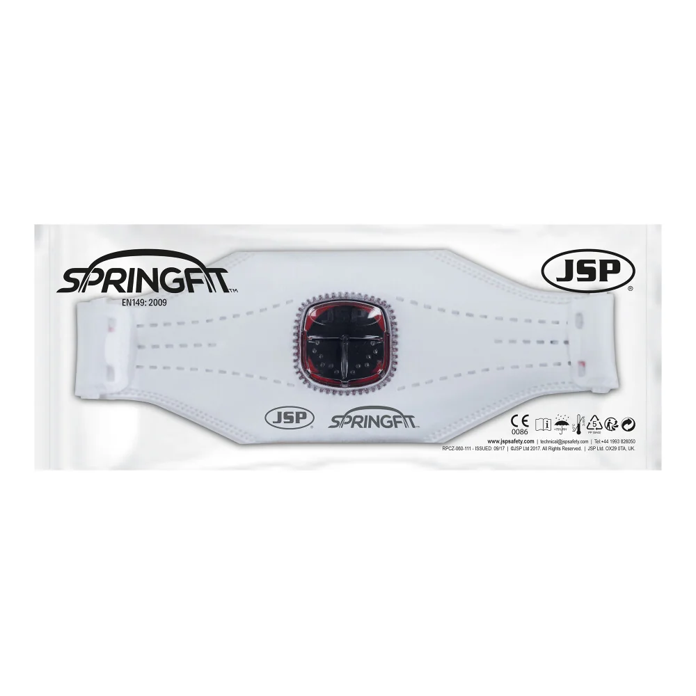 [1.31.15.435.35] JSP - Wegwerpmasker - FFP3 Met Ventiel, Bescherming tegen Lasrook - Springfit 435ML - BGA182-206-000