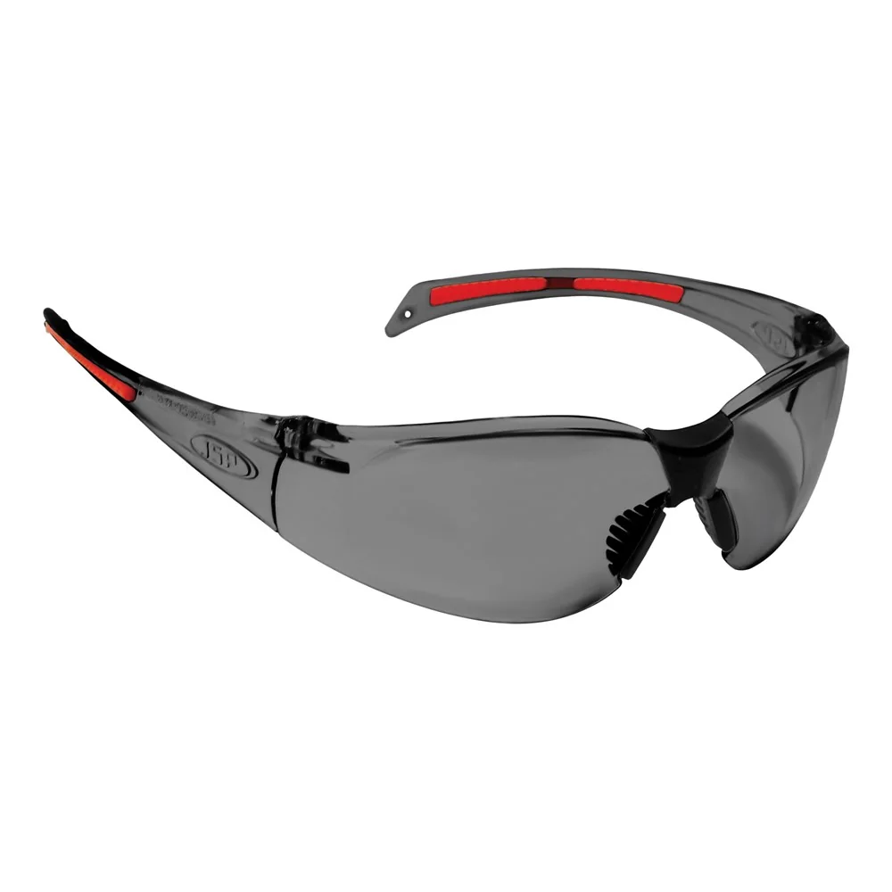 [7.31.28.790.50] JSP - Veiligheidsbril - Krasbestendig & UV Bescherming - Stealth 8000 - Rookglazen Zwart/Rood Frame - ASA790-166-400