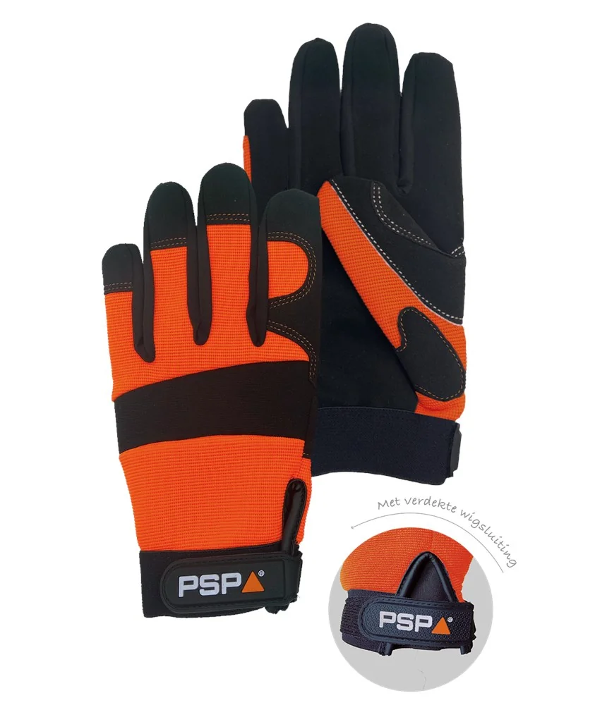PSP - Mechanic Gloves - High Visibility, Durable, Comfortable - Mechanic Pro - Hi-Vis Orange - 39-501