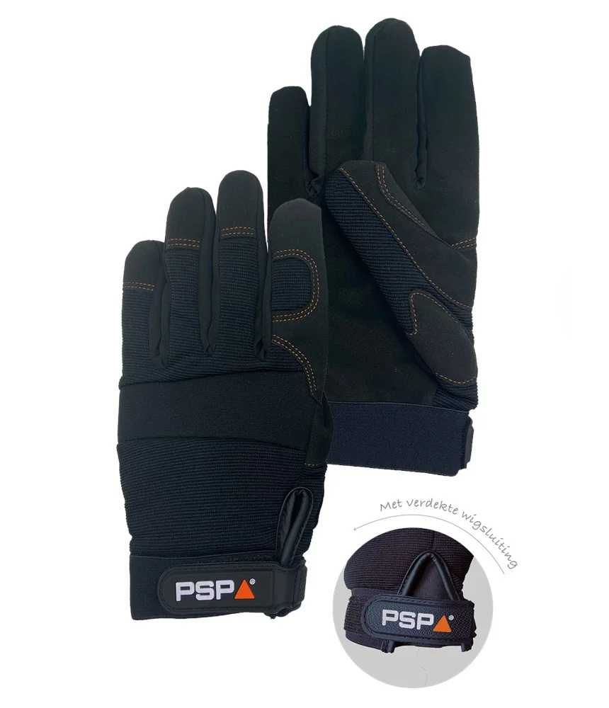 PSP - Mechanic Winter Handschoenen - EN388 3112X, EN511 1XX, Thinsulate Gevoerd - 39-600 - Zwart