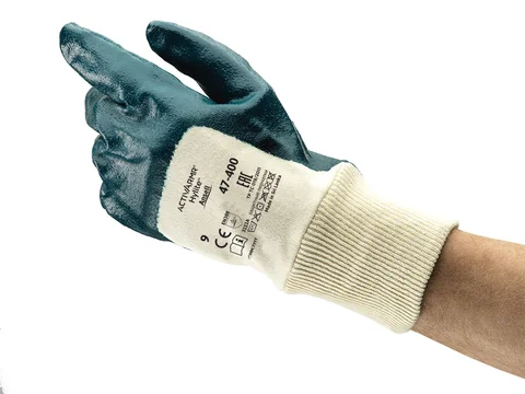 Ansell - Nitril Gecoate Werkhandschoenen - Mechanische Weerstand, Flexibiliteit, Comfort - Hylite 47-400 - Blauw